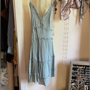 Blue flowy mini dress